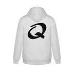 Alphabet Q Hoodie 9 inch calligraphy Black ink, Ash