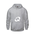 Alphabet Q Hoodie 9 inch calligraphy White ink, Athletic Grey