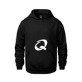 Alphabet Q Hoodie 9 inch calligraphy White ink, Black