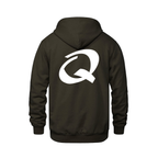Alphabet Q Hoodie 9 inch calligraphy White ink, Brown