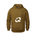 Alphabet Q Hoodie 9 inch calligraphy White ink, Caramel