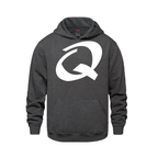 Alphabet Q Hoodie 9 inch calligraphy White ink, Charcoal