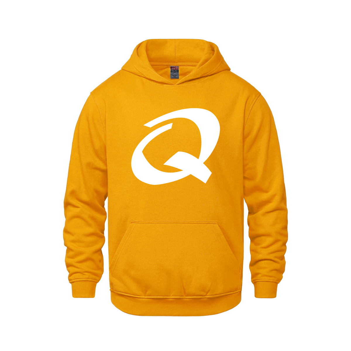Alphabet Q Hoodie 9 inch calligraphy White ink, Gold
