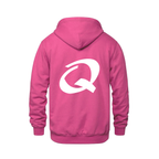 Alphabet Q Hoodie 9 inch calligraphy White ink, Heliconia