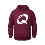 Alphabet Q Hoodie 9 inch calligraphy White ink, Maroon