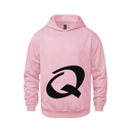 Alphabet Q Hoodie 9 inch calligraphy Black ink, Pink