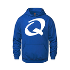 Alphabet Q Hoodie 9 inch calligraphy White ink, Royal