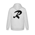 Alphabet R Hoodie 9 inch calligraphy Black ink, Ash