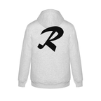 Alphabet R Hoodie 9 inch calligraphy Black ink, Ash