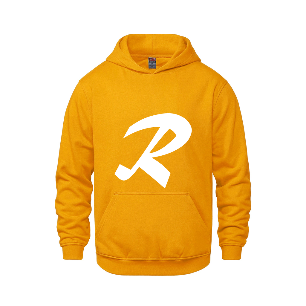 Alphabet R Hoodie 9 inch calligraphy White ink, Gold