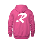 Alphabet R Hoodie 9 inch calligraphy White ink, Heliconia
