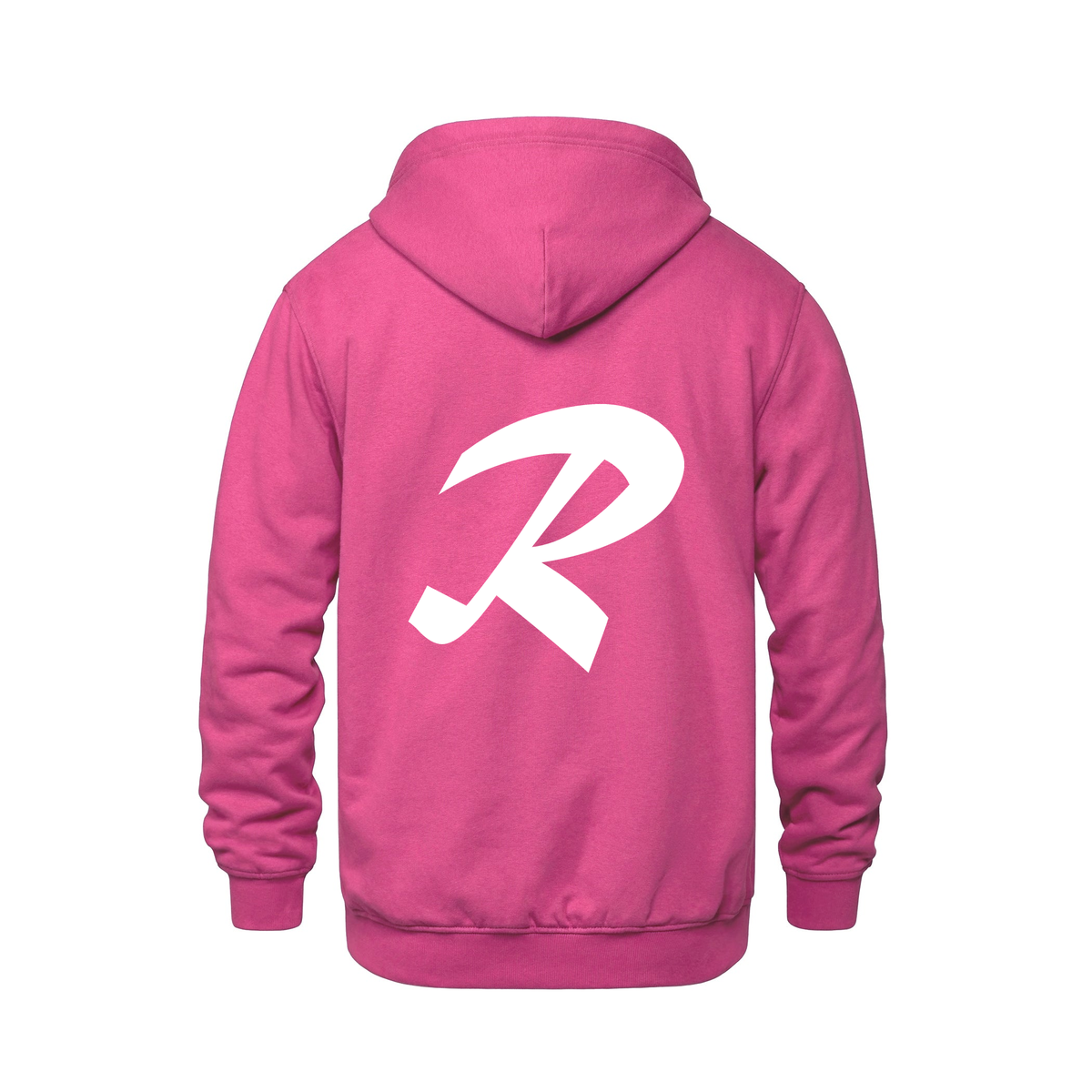 Alphabet R Hoodie 9 inch calligraphy White ink, Heliconia