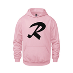 Alphabet R Hoodie 9 inch calligraphy Black ink, Pink
