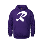 Alphabet R Hoodie 9 inch calligraphy White ink, Purple