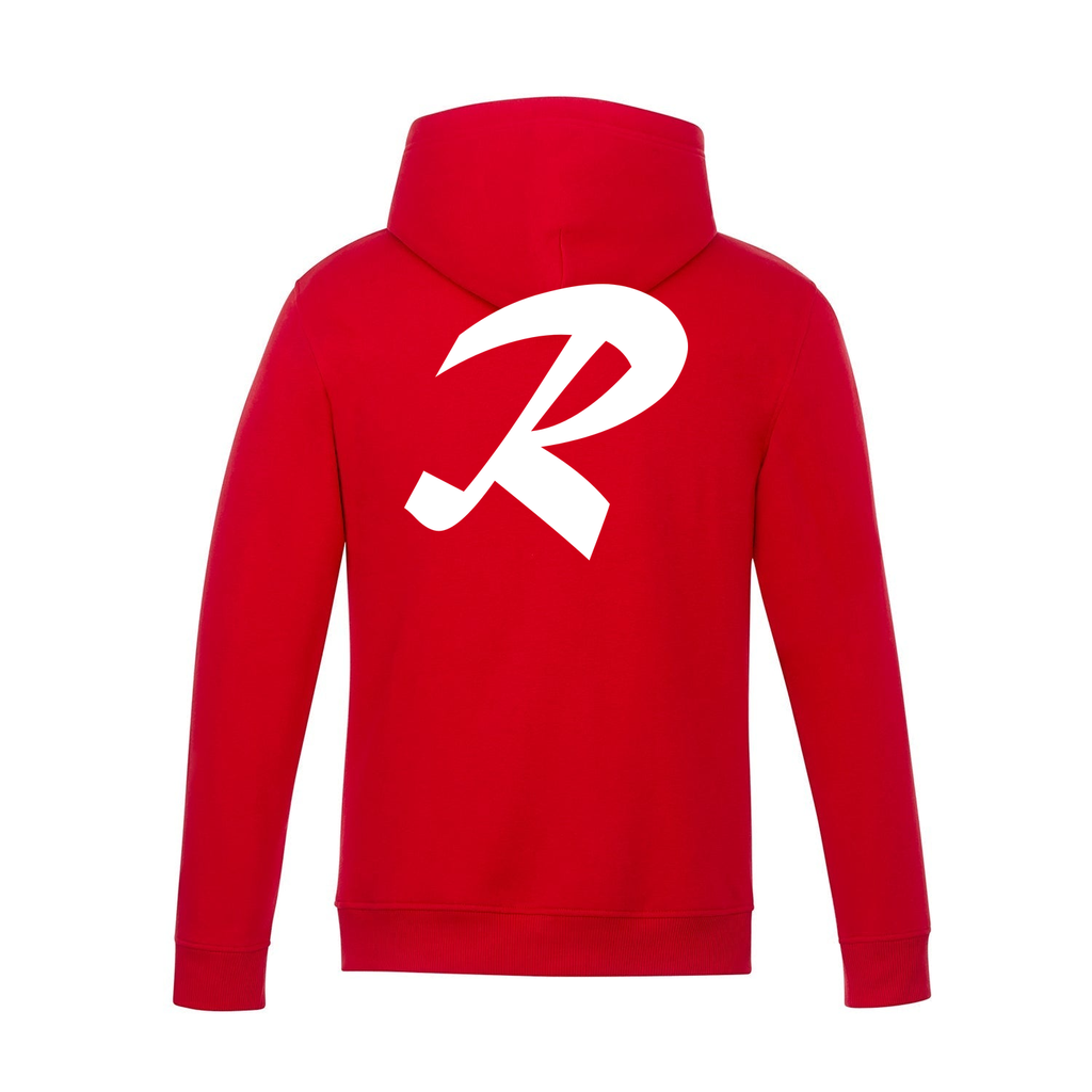 Alphabet R Hoodie 9 inch calligraphy White ink, Red