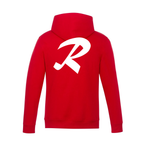 Alphabet R Hoodie 9 inch calligraphy White ink, Red