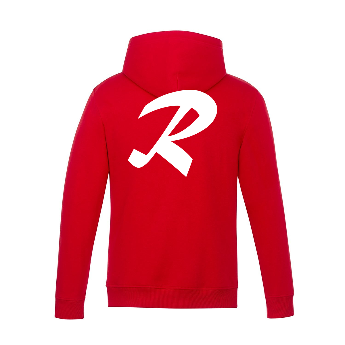 Alphabet R Hoodie 9 inch calligraphy White ink, Red