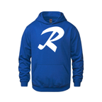Alphabet R Hoodie 9 inch calligraphy White ink, Royal
