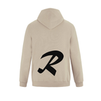 Alphabet R Hoodie 9 inch calligraphy Black ink, Sand