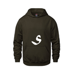 Alphabet S Hoodie 9 inch calligraphy White ink, Brown