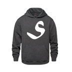 Alphabet S Hoodie 9 inch calligraphy White ink, Charcoal