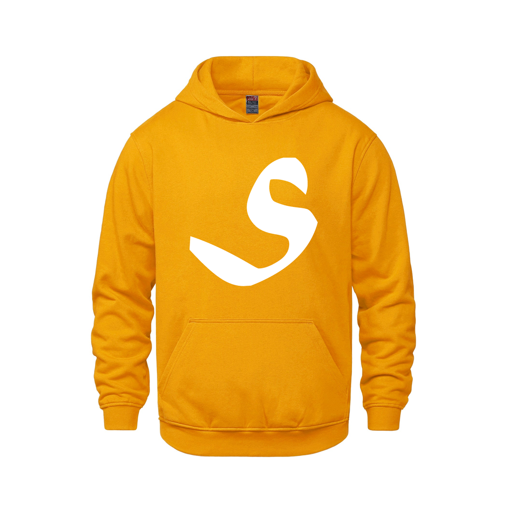 Alphabet S Hoodie 9 inch calligraphy White ink, Gold