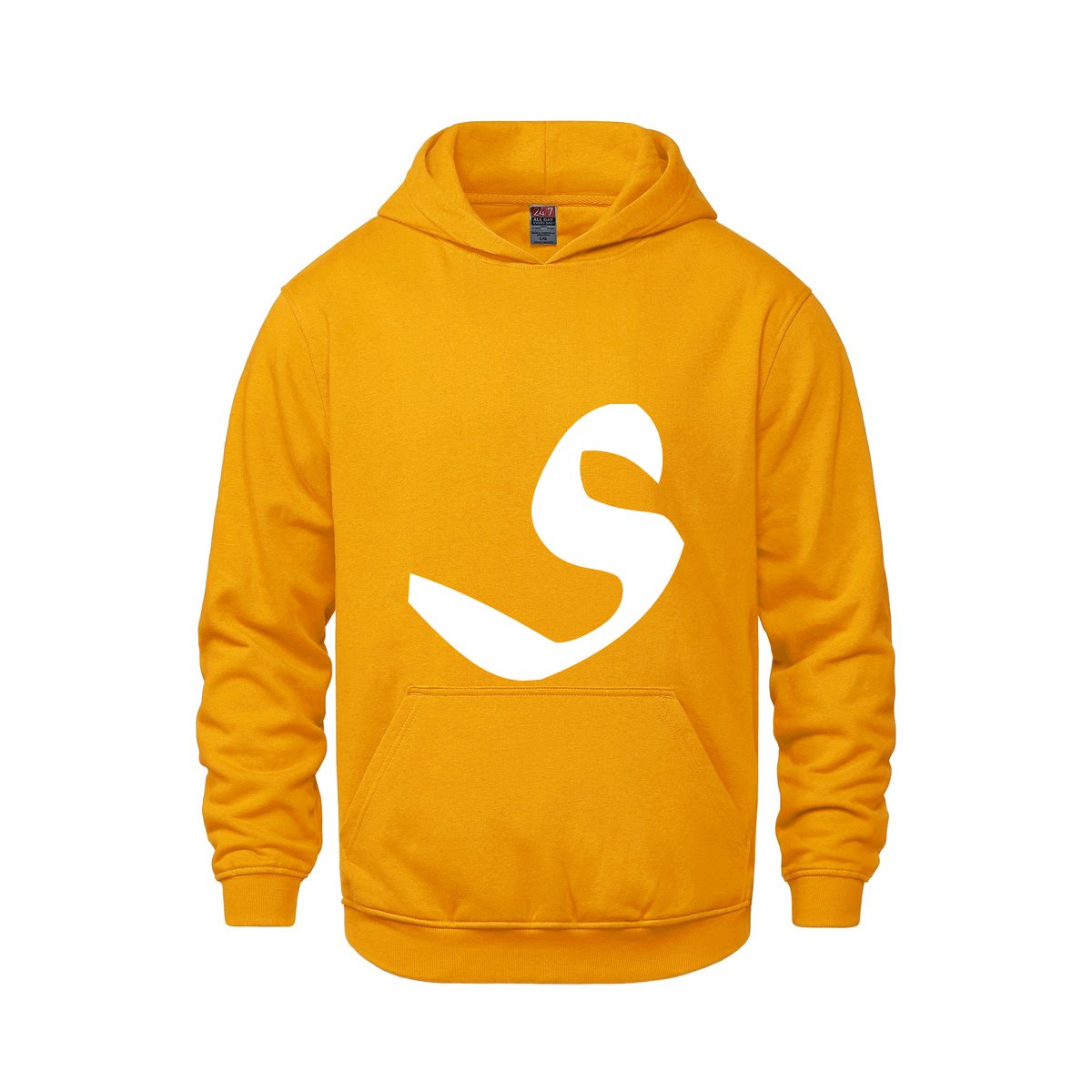 Alphabet S Hoodie 9 inch calligraphy White ink, Gold