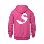 Alphabet S Hoodie 9 inch calligraphy White ink, Heliconia
