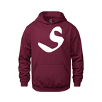 Alphabet S Hoodie 9 inch calligraphy White ink, Maroon