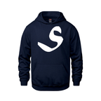 Alphabet S Hoodie 9 inch calligraphy White ink, Navy