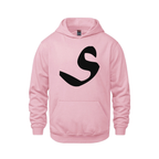 Alphabet S Hoodie 9 inch calligraphy Black ink, Pink