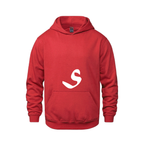 Alphabet S Hoodie 9 inch calligraphy White ink, Red