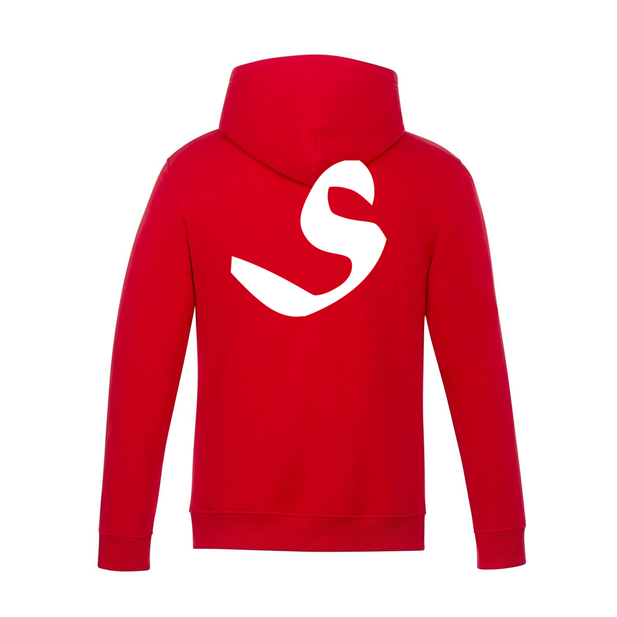Alphabet S Hoodie 9 inch calligraphy White ink, Red