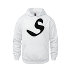 Alphabet S Hoodie 9 inch calligraphy Black ink, White