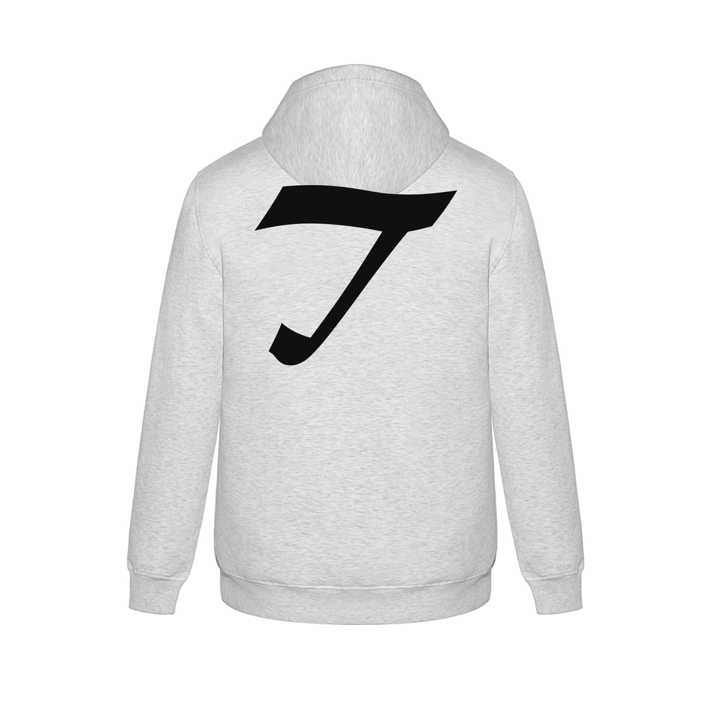 Alphabet T Hoodie 9 inch calligraphy Black ink, Ash