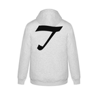 Alphabet T Hoodie 9 inch calligraphy Black ink, Ash