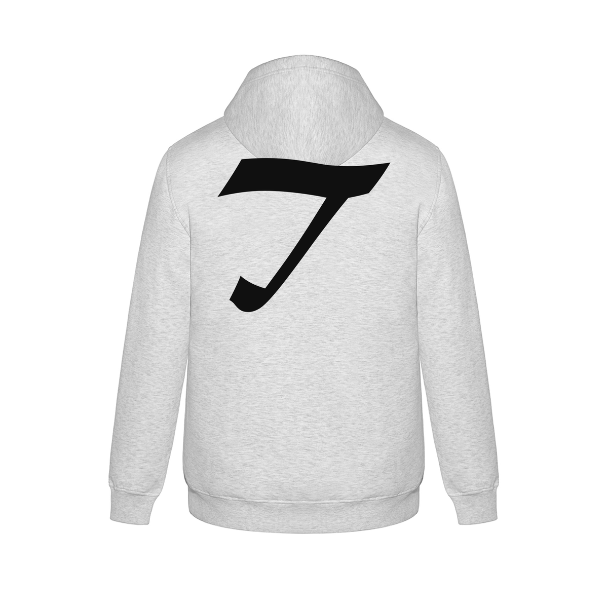 Alphabet T Hoodie 9 inch calligraphy Black ink, Ash