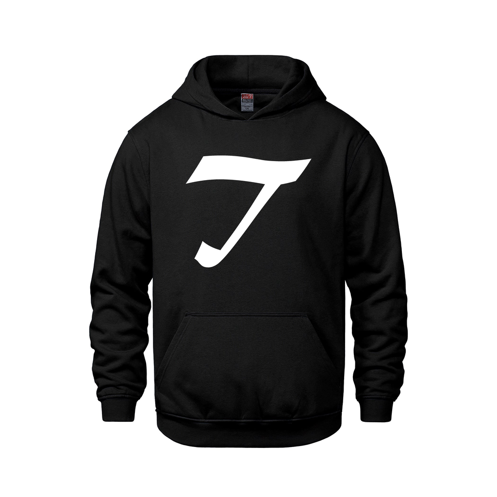 Alphabet T Hoodie 9 inch calligraphy White ink, Black