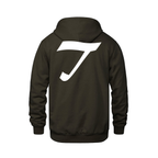 Alphabet T Hoodie 9 inch calligraphy White ink, Brown