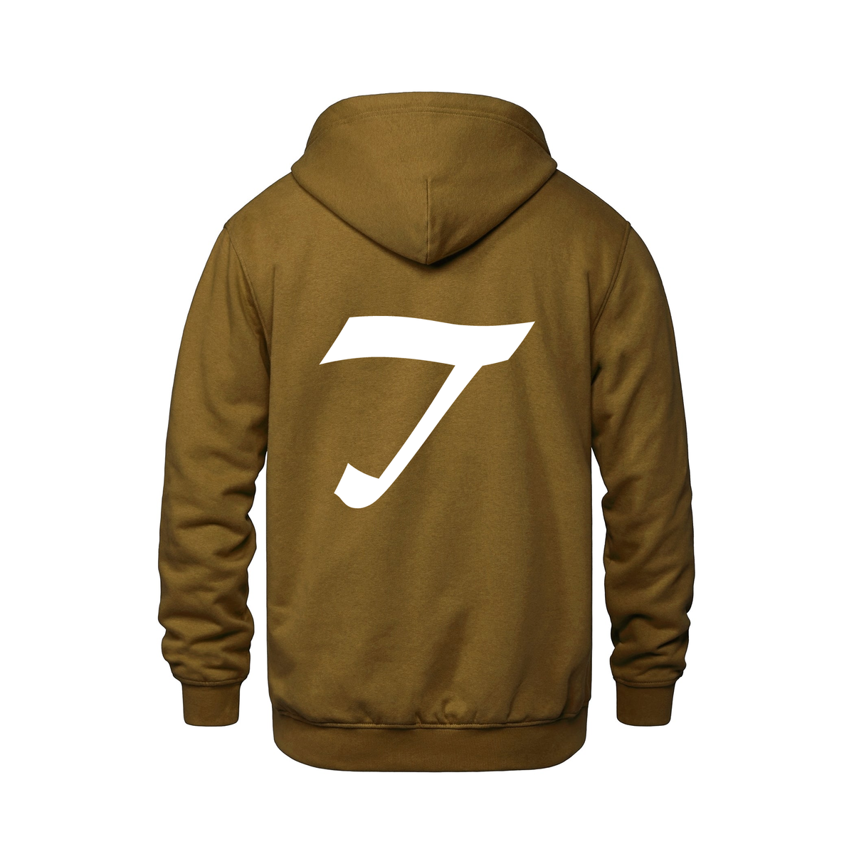 Alphabet T Hoodie 9 inch calligraphy White ink, Caramel