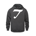 Alphabet T Hoodie 9 inch calligraphy White ink, Charcoal