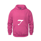 Alphabet T Hoodie 9 inch calligraphy White ink, Heliconia