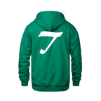 Alphabet T Hoodie 9 inch calligraphy White ink, Kelly Green