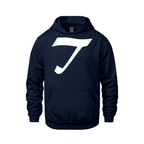 Alphabet T Hoodie 9 inch calligraphy White ink, Navy