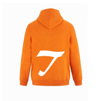 Alphabet T Hoodie 9 inch calligraphy White ink, Orange