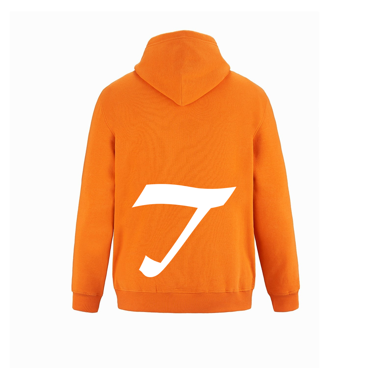 Alphabet T Hoodie 9 inch calligraphy White ink, Orange