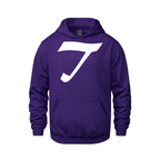 Alphabet T Hoodie 9 inch calligraphy White ink, Purple