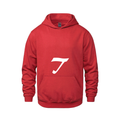 Alphabet T Hoodie 9 inch calligraphy White ink, Red