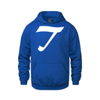 Alphabet T Hoodie 9 inch calligraphy White ink, Royal