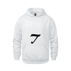 Alphabet T Hoodie 9 inch calligraphy Black ink, White